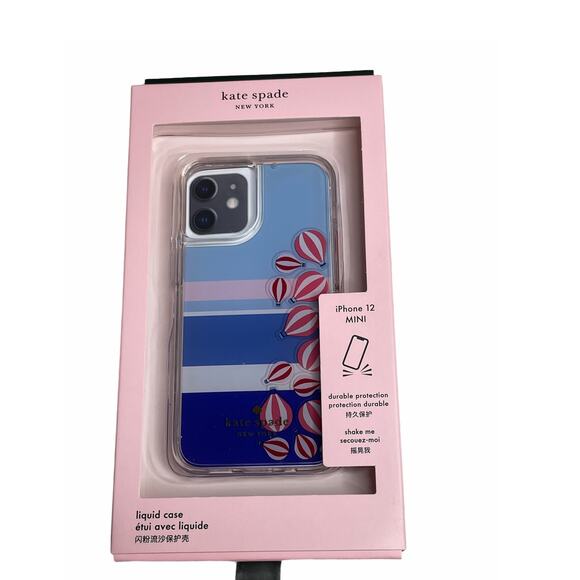 kate spade Hot air Balloon iphone 12 mini up & away liquid case - Picture 1 of 6